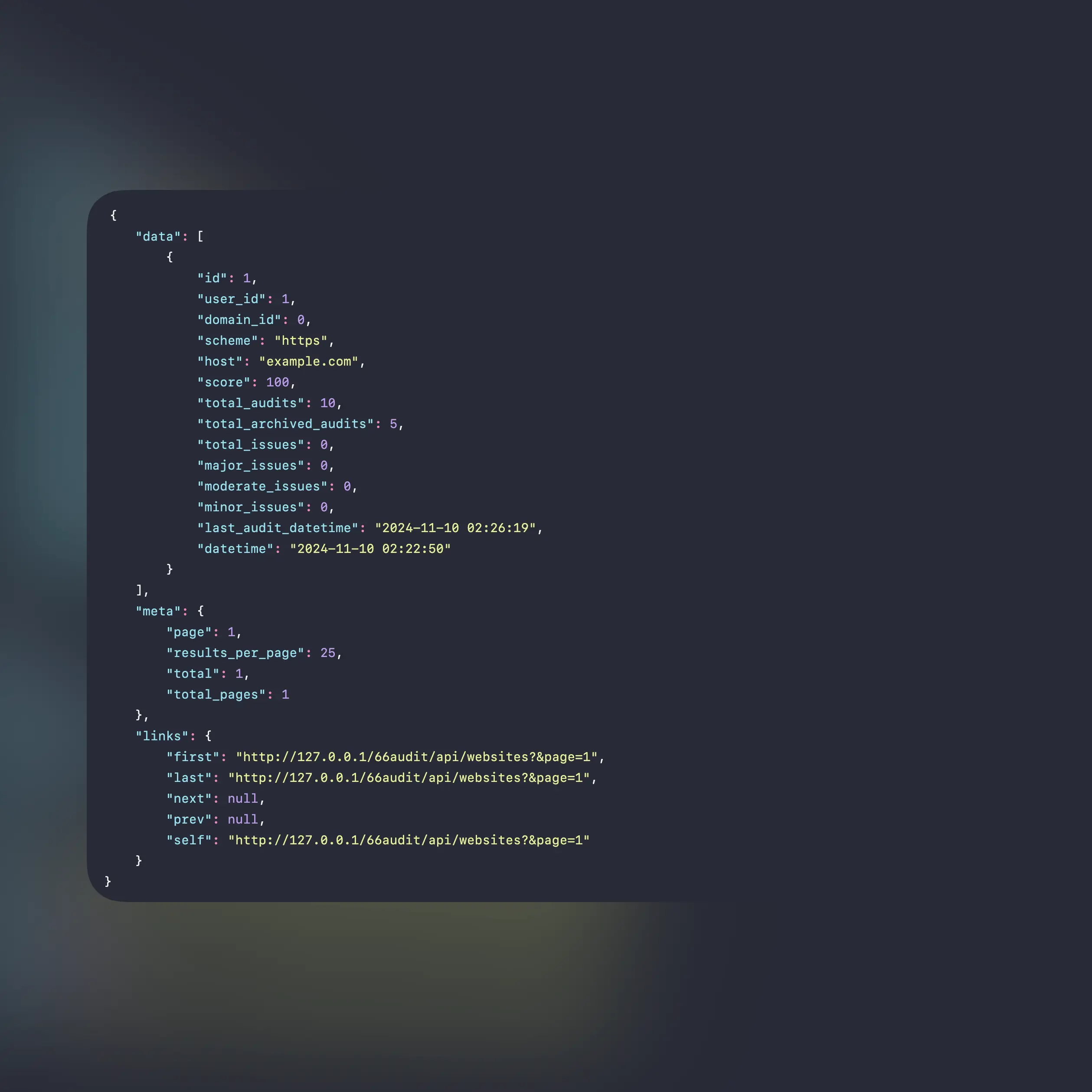 Screenshot der API-Endpunkte-Funktion der App