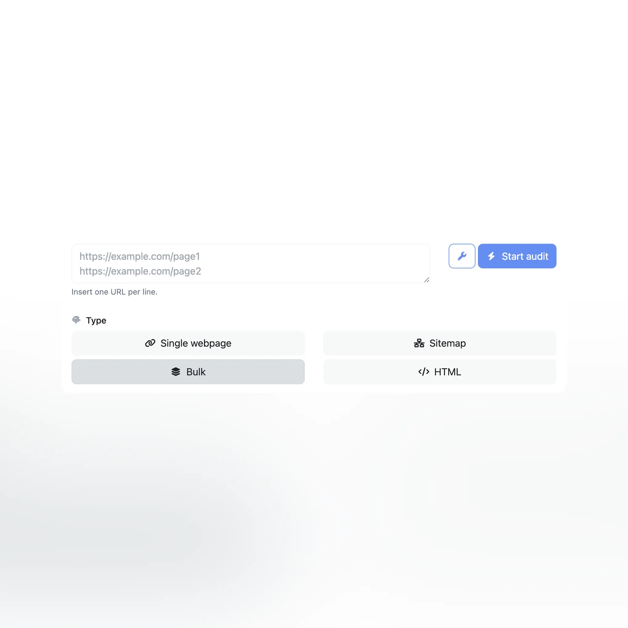 Screenshot des Formulars zur Erstellung des App-Audits